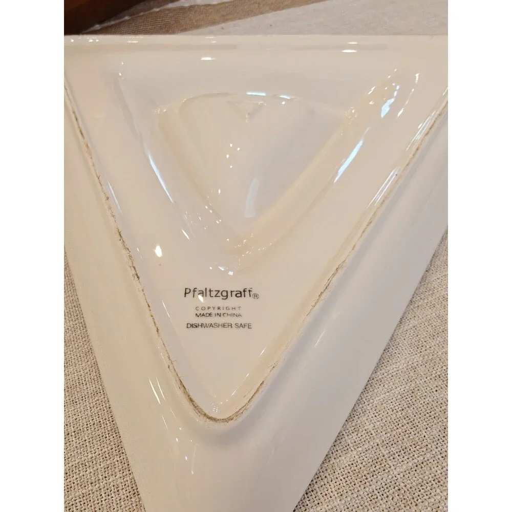 Pfaltzgraff Triangle White Dip Tray Mid Century Modern Perfect Serving Dish